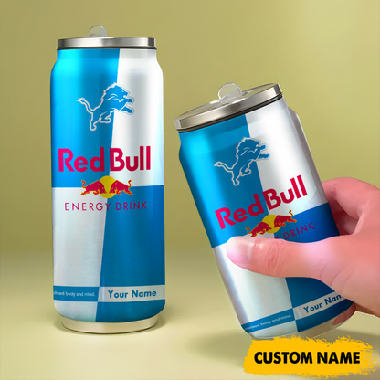 DET x NFL Mix RedB Drink Can Tumbler Custom Any Name DATND TANTD