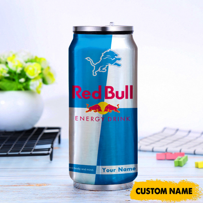 DET x NFL Mix RedB Drink Can Tumbler Custom Any Name DATND TANTD
