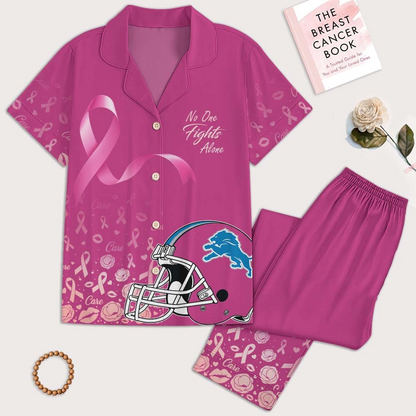 DL Premium NFL Breast Cancer October Button Pajamas Set DDT NTL