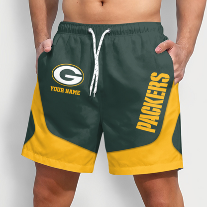GB x NFL Team Special Short Pants For Men Custom Name Gifts DATND TANTD25
