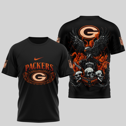 GBP Premium NFL Flaming Eagle Skull T-Shirt DDT CTND