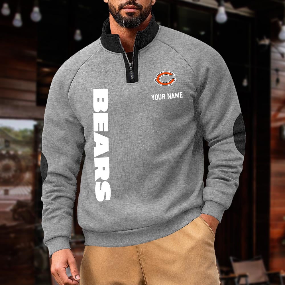 CHI NFL Pulse Gear Zipper Henley Sweatshirt DDT CTND