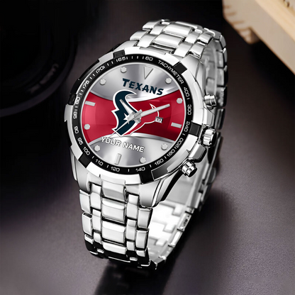 HOU x NFL Alloy Men Quartz Watch - Custom Name DATND TANTD