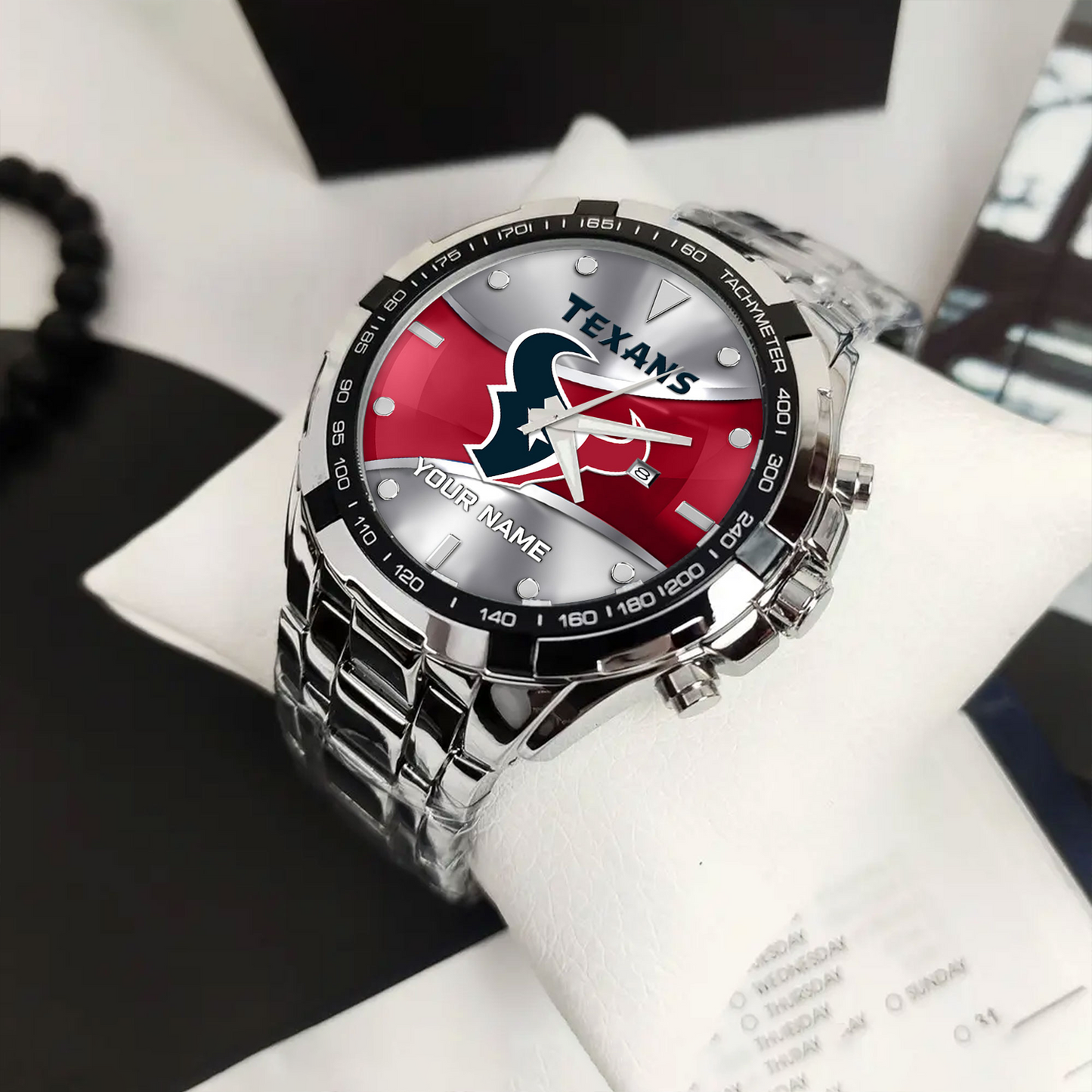 HOU x NFL Alloy Men Quartz Watch - Custom Name DATND TANTD
