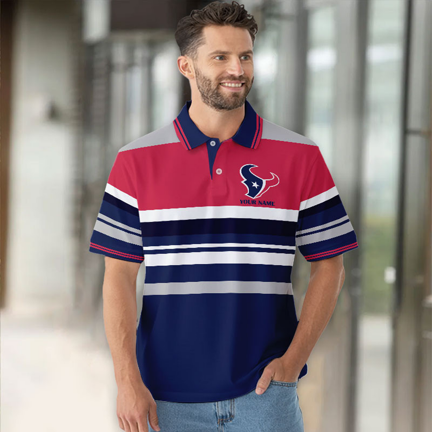 HOU x NFL New Style Men Short Sleeves Polo Shirt DatND DVT