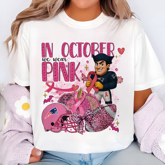 In October We Are Pink NFL NE 2D Shirt DatND DVT