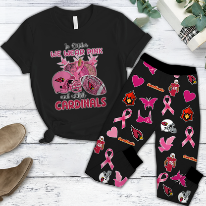 In October We Wear Pink And Watch ARI NFL Pajamas Set DatND DVT