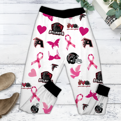In October We Wear Pink And Watch ATL NFL Pajamas Set DatND DVT