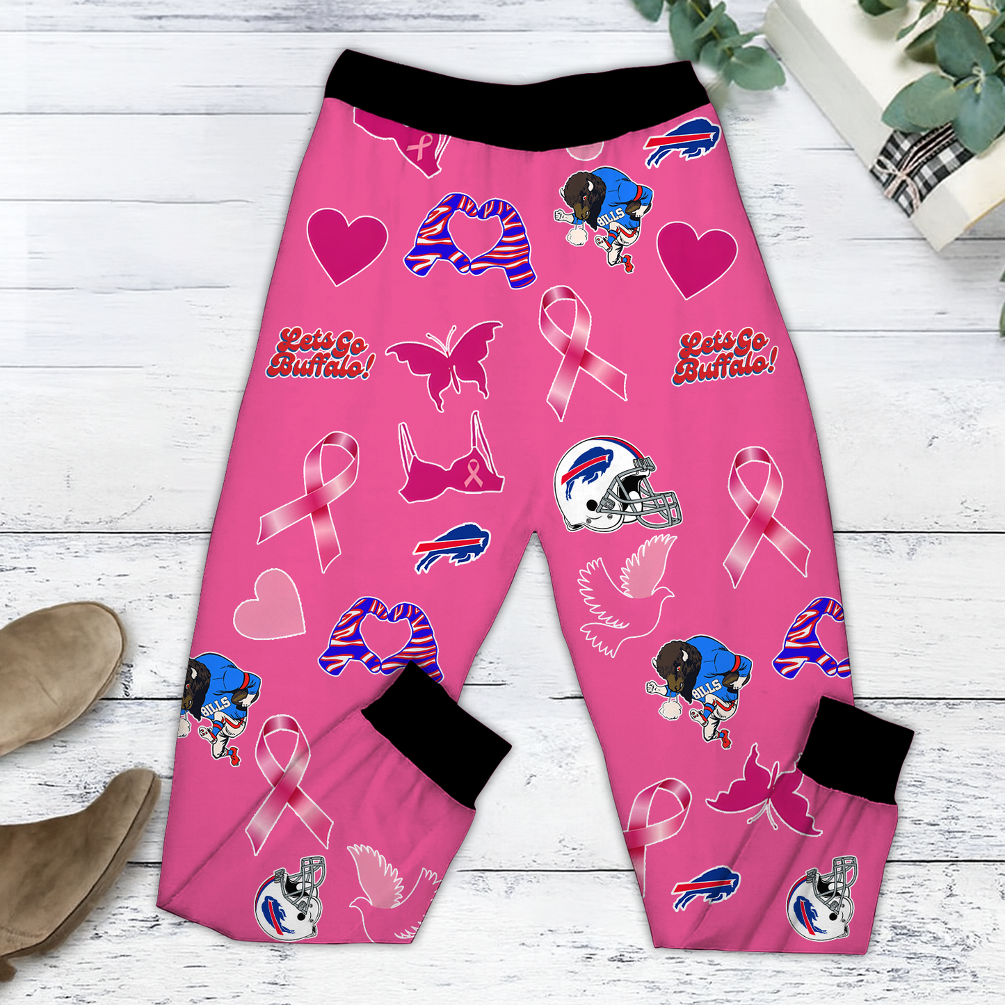 In October We Wear Pink And Watch BUF NFL Pajamas Set DatND DVT