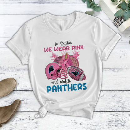 In October We Wear Pink And Watch CAR NFL Pajamas Set DatND DVT