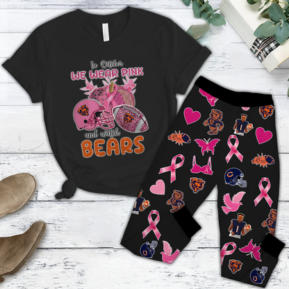 In October We Wear Pink And Watch CHI NFL Pajamas Set DatND DVT