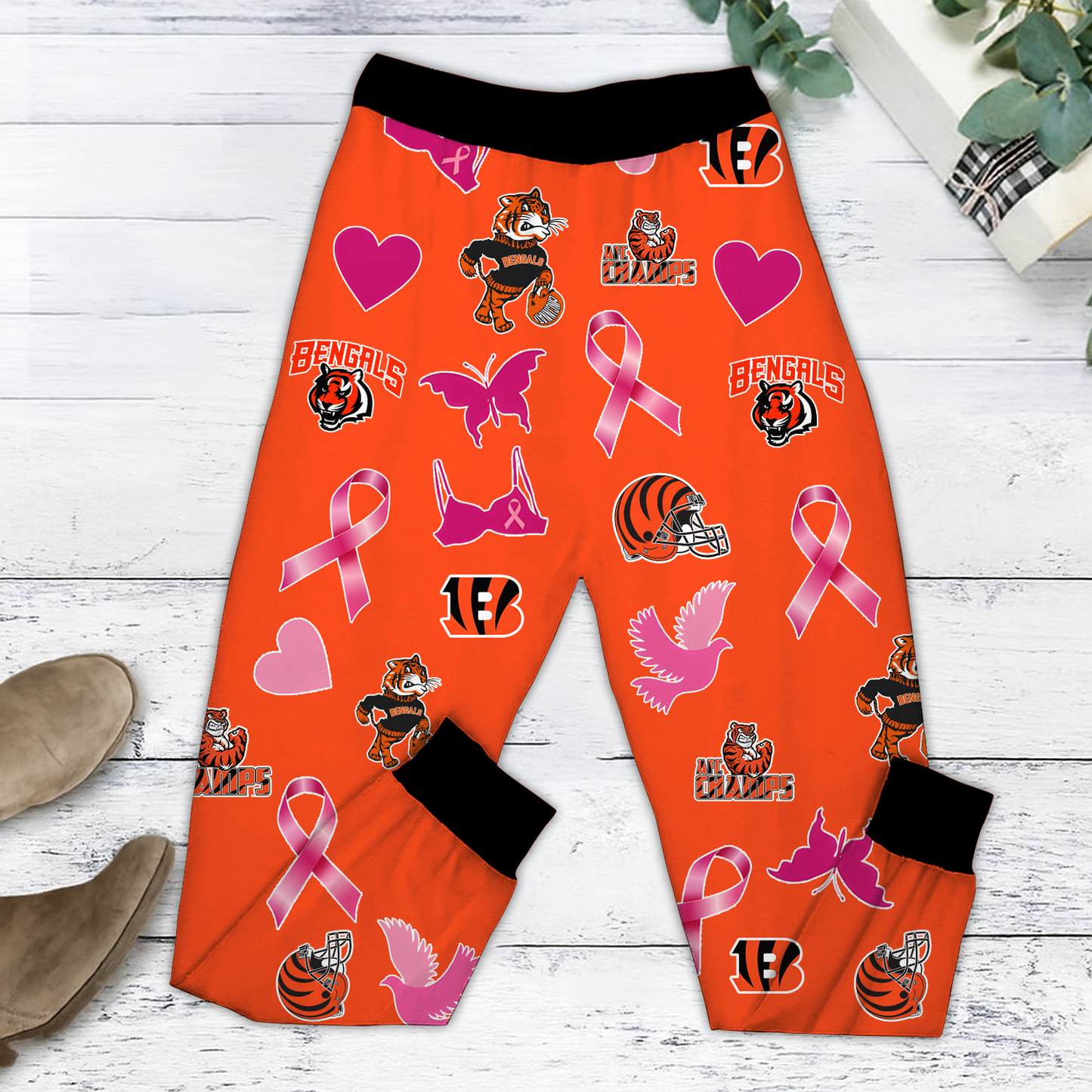 In October We Wear Pink And Watch CIN NFL Pajamas Set DatND DVT
