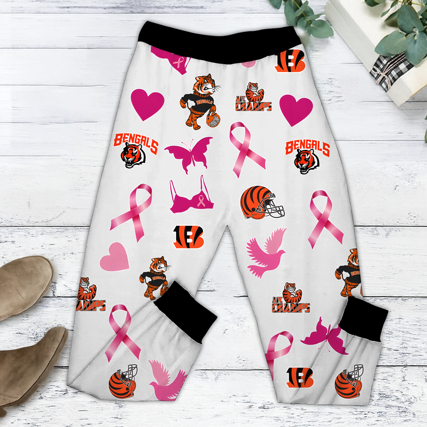 In October We Wear Pink And Watch CIN NFL Pajamas Set DatND DVT