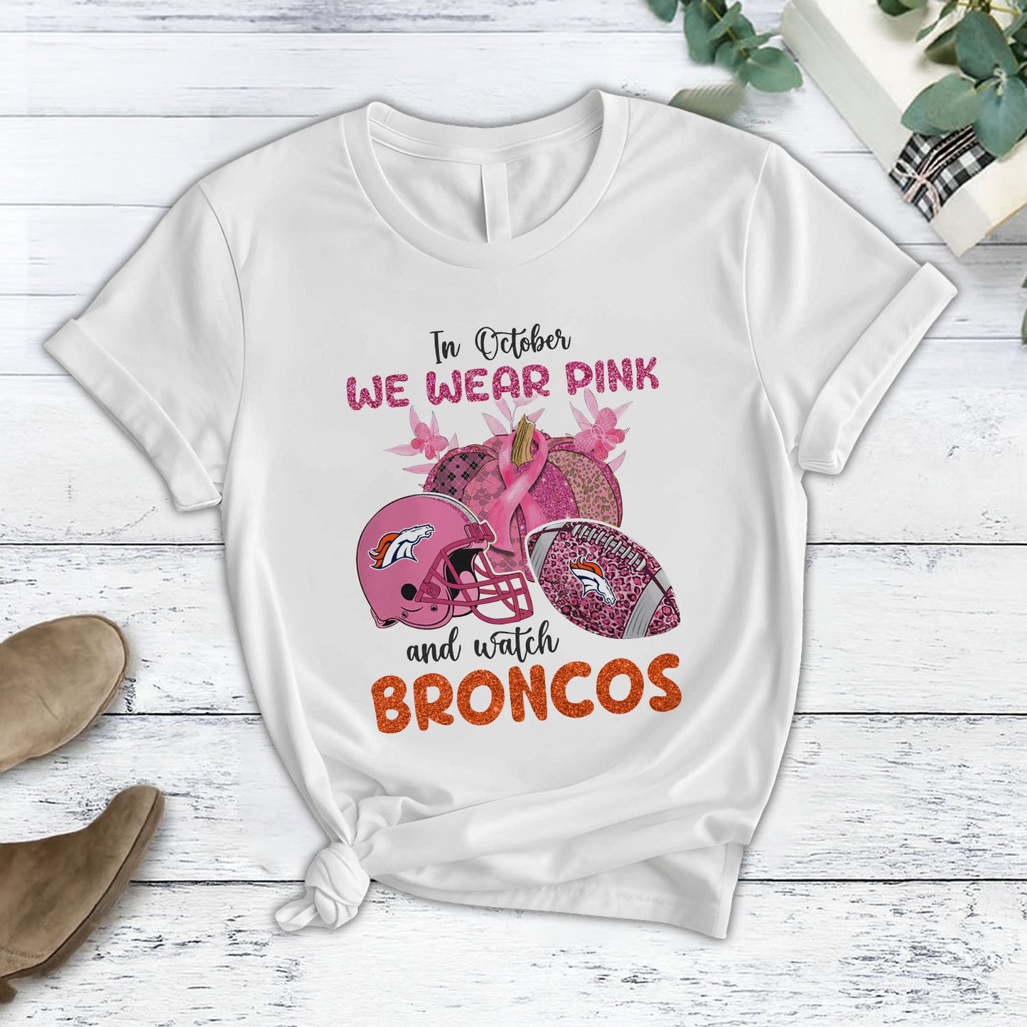 In October We Wear Pink And Watch DEN NFL Pajamas Set DatND DVT