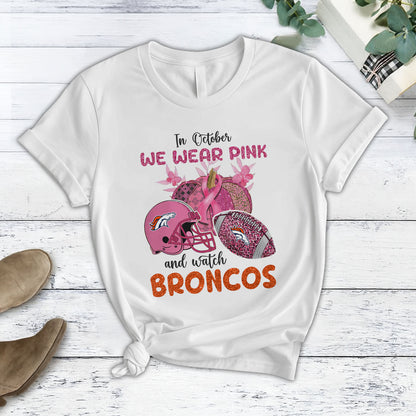 In October We Wear Pink And Watch DEN NFL Pajamas Set DatND DVT