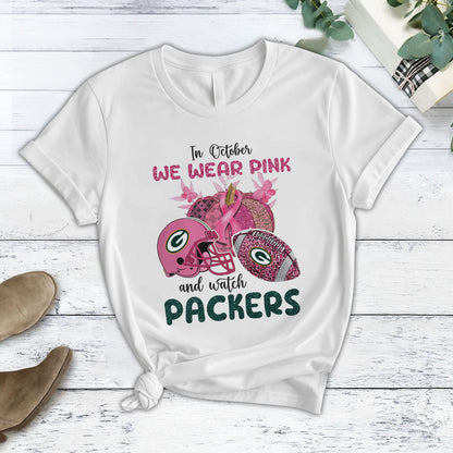 In October We Wear Pink And Watch GB NFL Pajamas Set DatND DVT