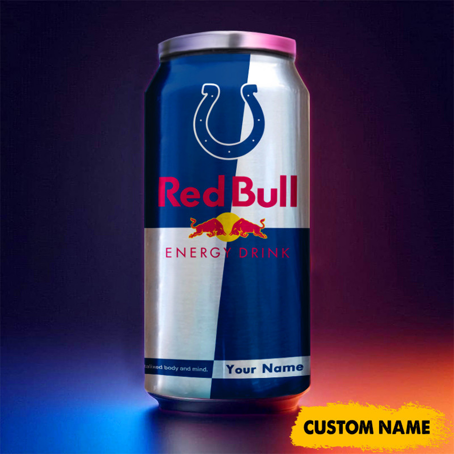 IND x NFL Mix RedB Drink Can Tumbler Custom Any Name DATND TANTD