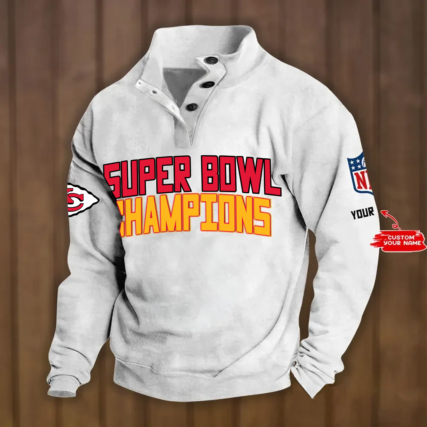 KC x NFL Double Breasted Stand Collar Hoodies DATND TANTD