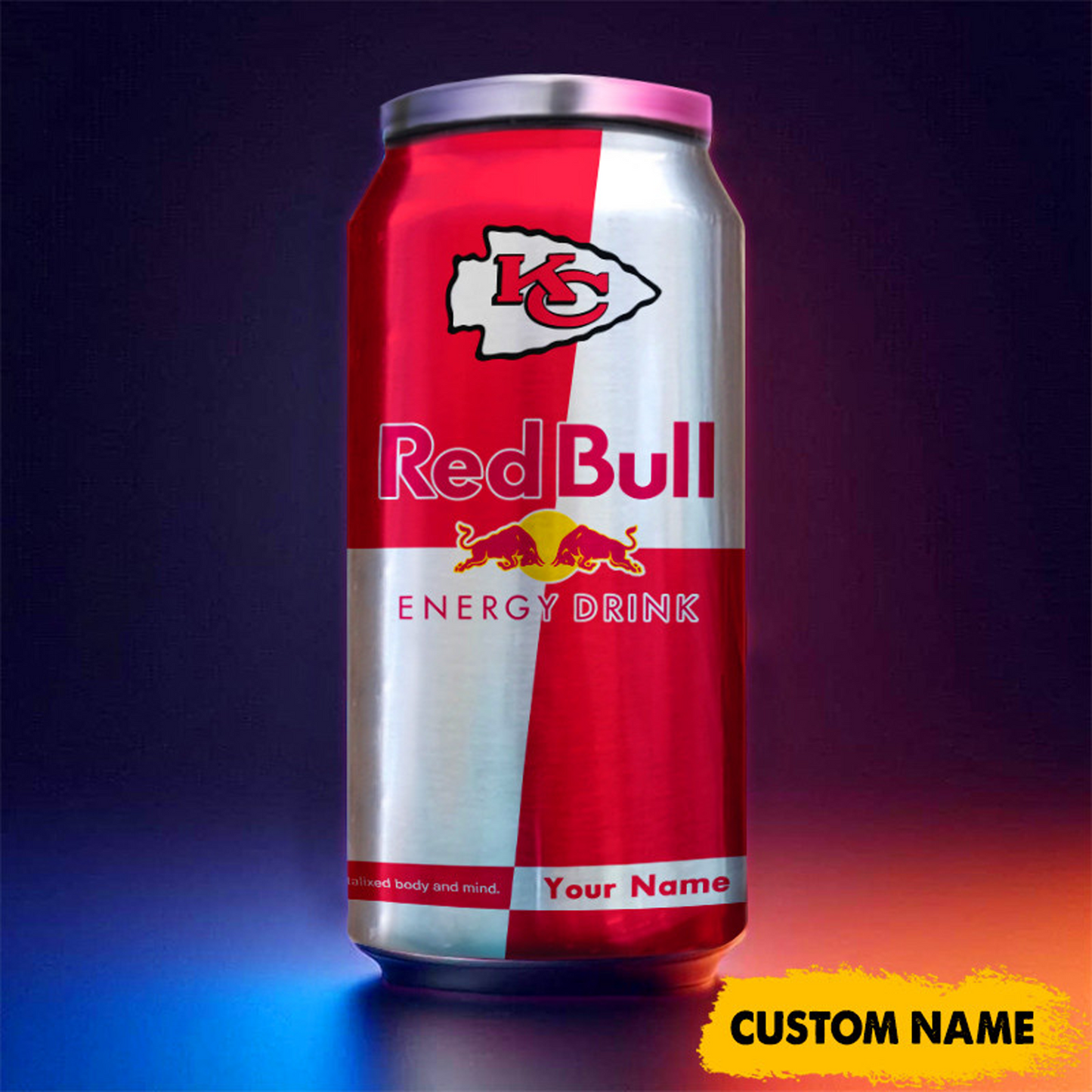 KC x NFL Mix RedB Drink Can Tumbler Custom Any Name DATND TANTD