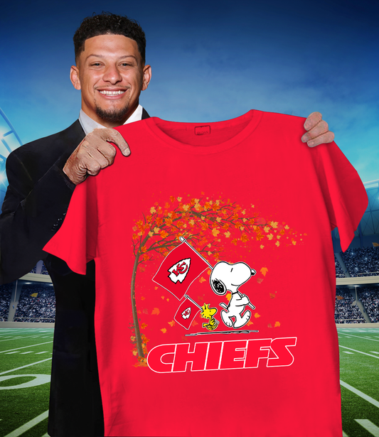 KC x NFL Snoopy and Woodstock Happy Autumn 2D Shirt DatND ThuongNH