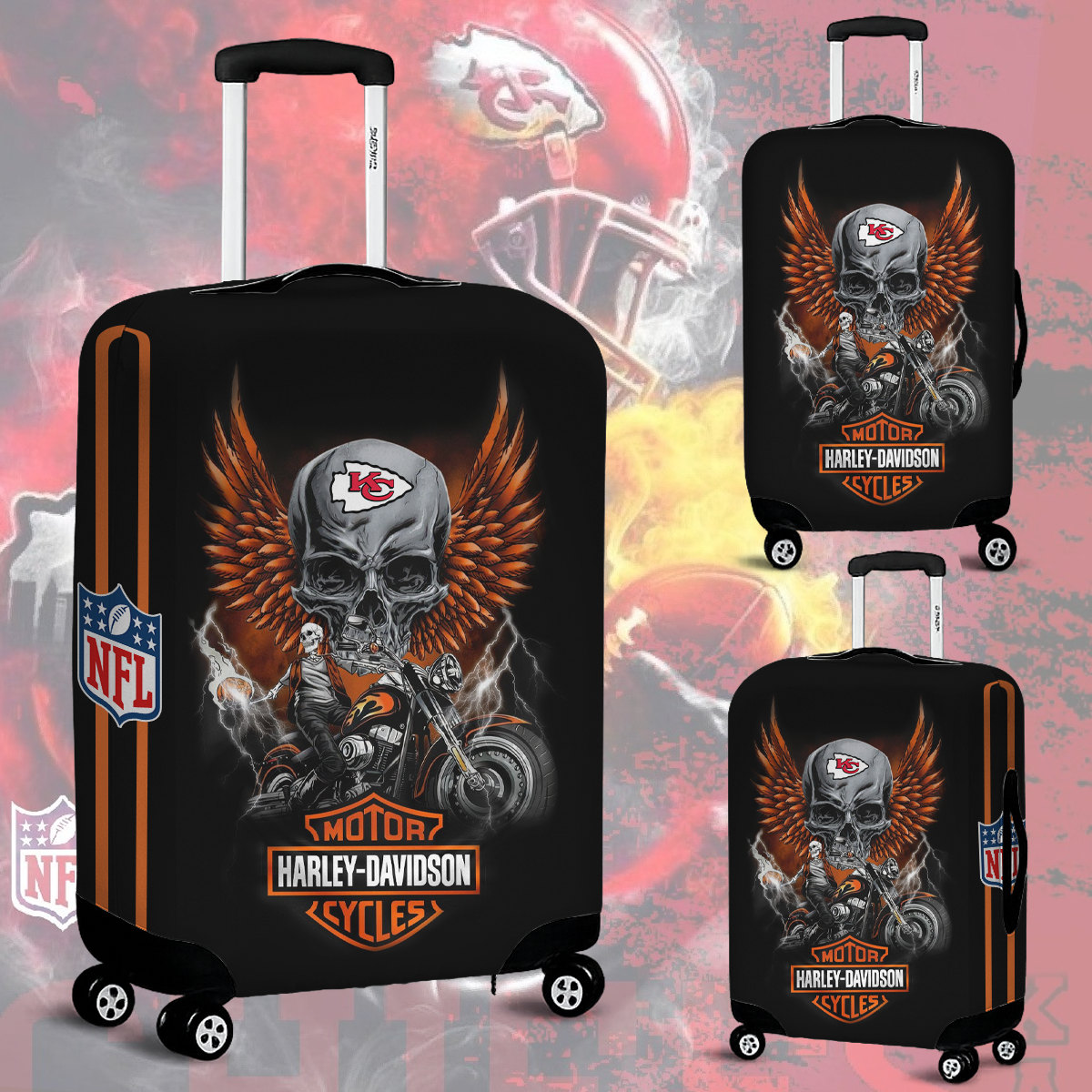 KCC NFL x Motorcycle Luggage Cover Suitcase Protector DDT CTND