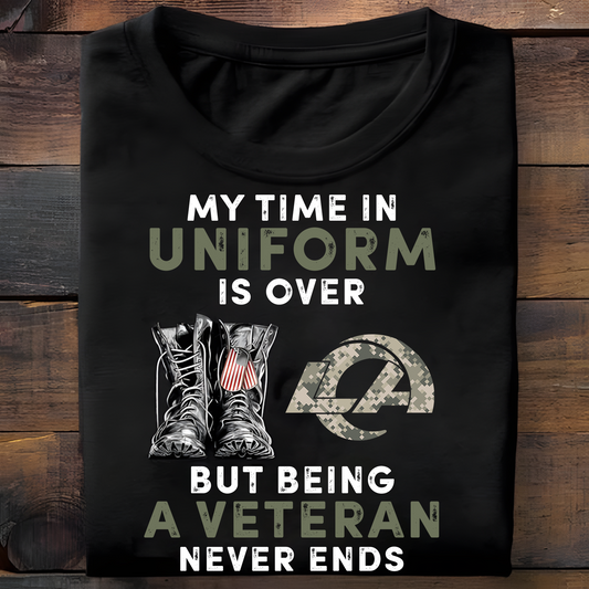 LAR x NFL My Time In Uniform Is Over But Being A Veteran Never Ends 2D Shirt DatND ThuongNH