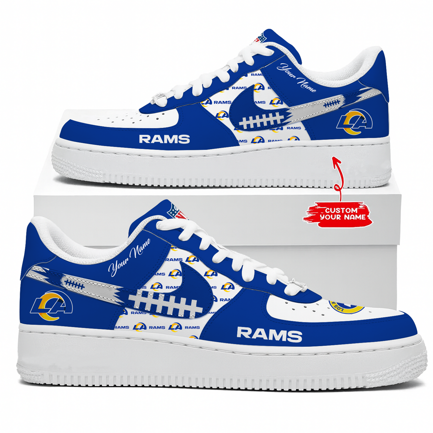 LAR x NFL Personalized AF1 Shoes DatND DVT