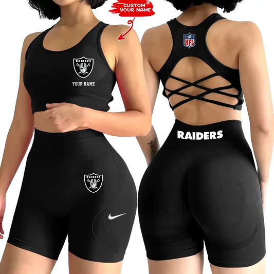 LVR x NFL 2-PCS Women's Seamless Yoga Set Sexy Sport Bra High Waist Sports Shorts DATND TANTD