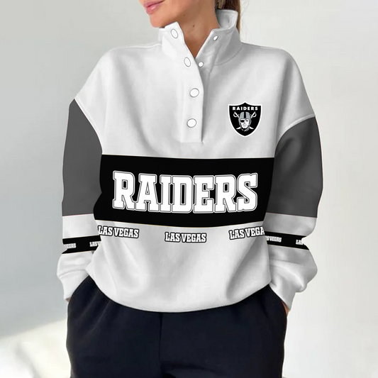 LVR x NFL Women's Retro Casual Snap Mockneck Pullover DATND TANTD