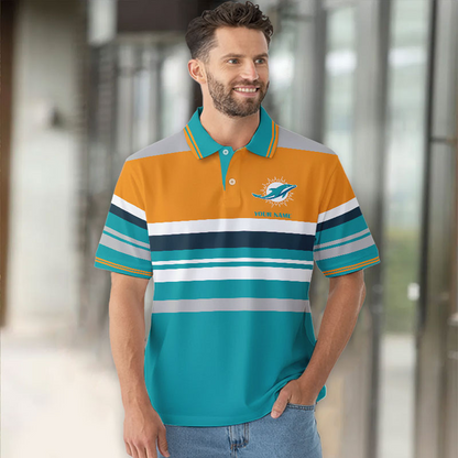 MIA x NFL New Style Men Short Sleeves Polo Shirt DatND DVT