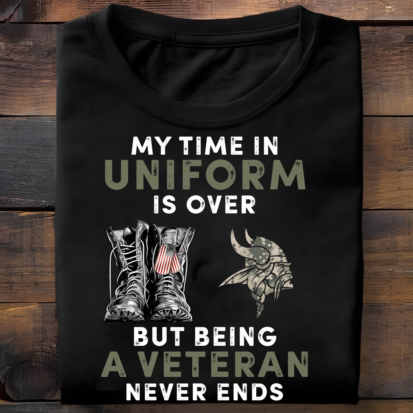 MIN x NFL My Time In Uniform Is Over But Being A Veteran Never Ends 2D Shirt DatND ThuongNH