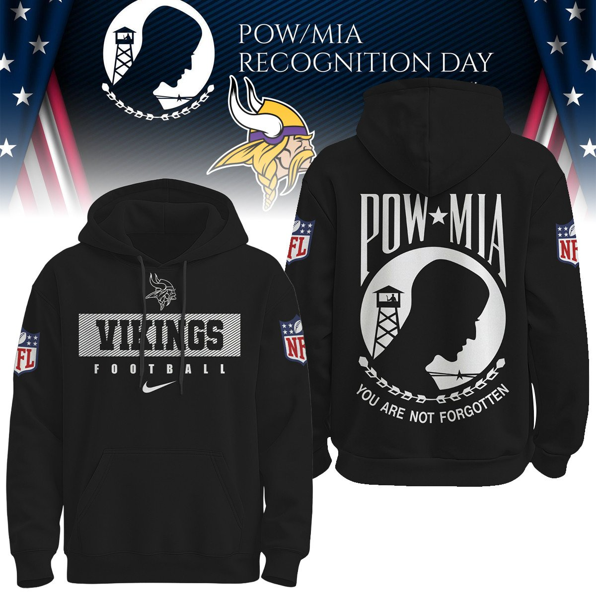 MV Premium NFL Pow Mia Hoodie DDT CTND