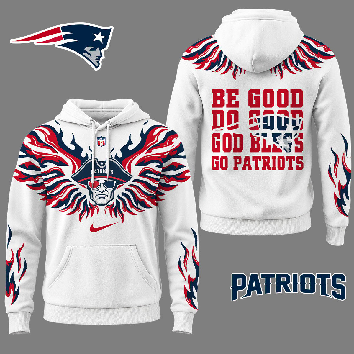 NEP Premium NFL Fire Wings 3D Hoodie DDT CTND