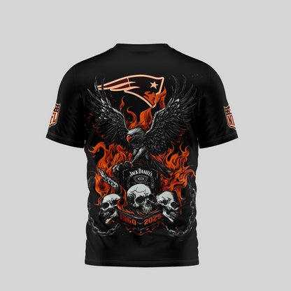 NEP Premium NFL Flaming Eagle Skull T-Shirt DDT CTND