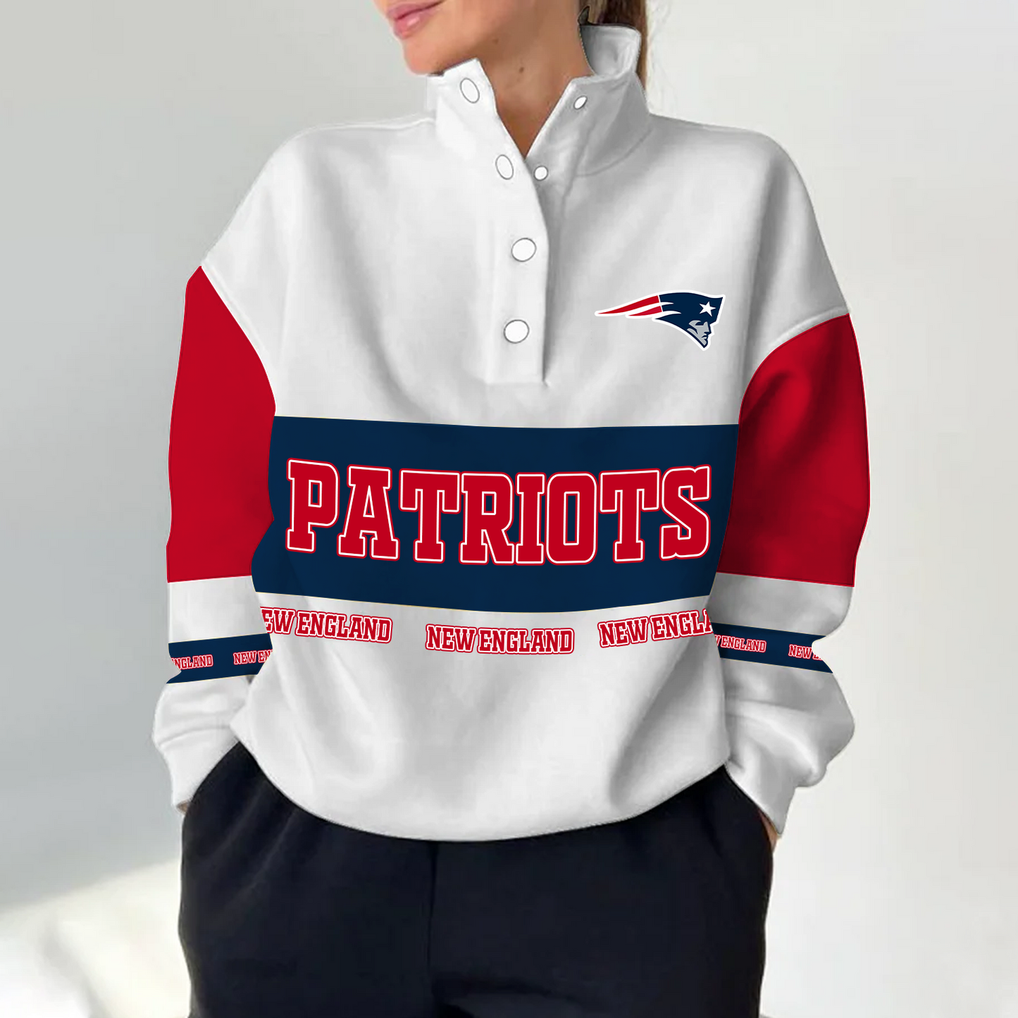 NEP x NFL Women's Retro Casual Snap Mockneck Pullover DATND TANTD