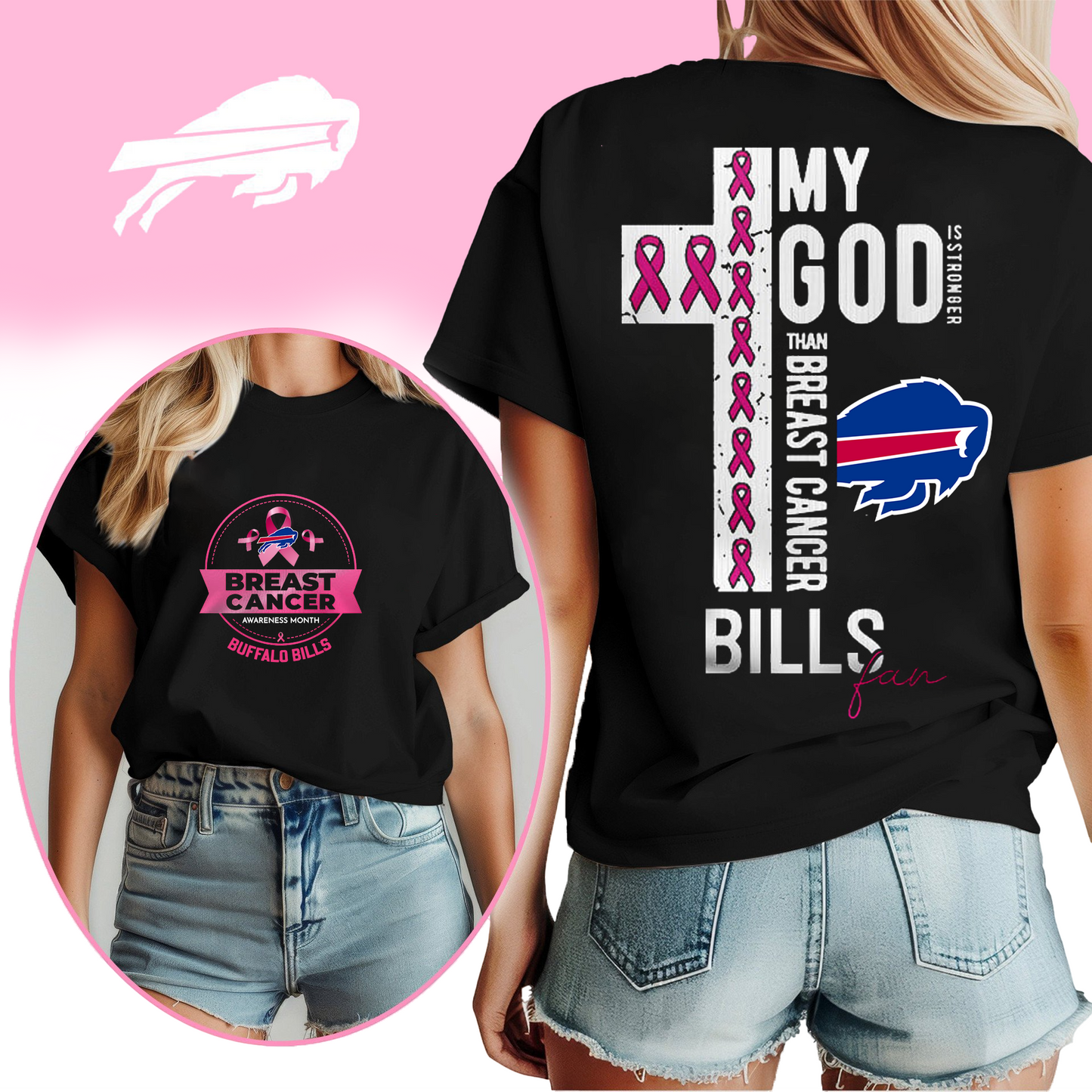 NFL BB - Breast Cancer My God In Stronger Shirt DDT HLP