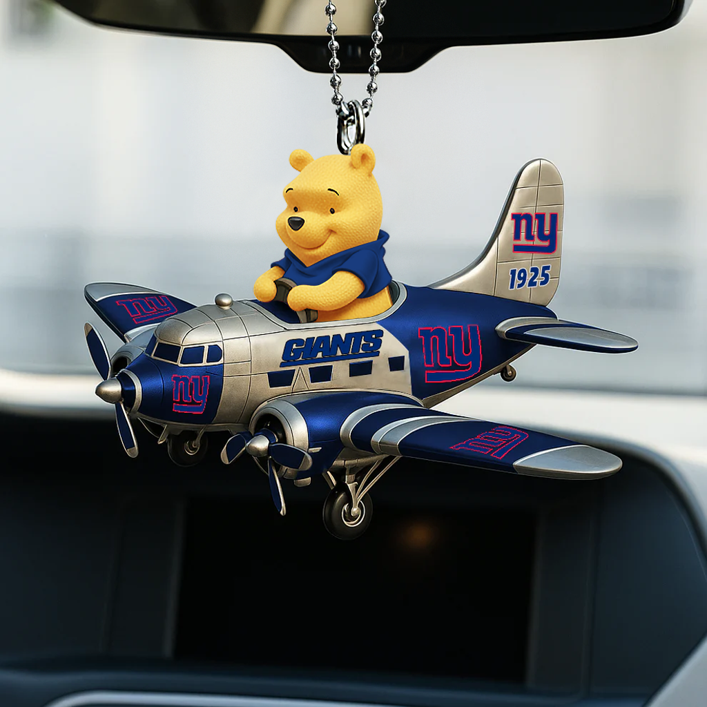 NFL NYG x Winnie The PH Premium Car Hanging Ornament DDT NTL