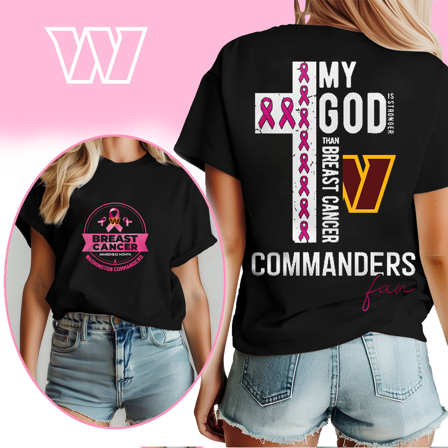 NFL WC - Breast Cancer My God In Stronger Shirt DDT HLP