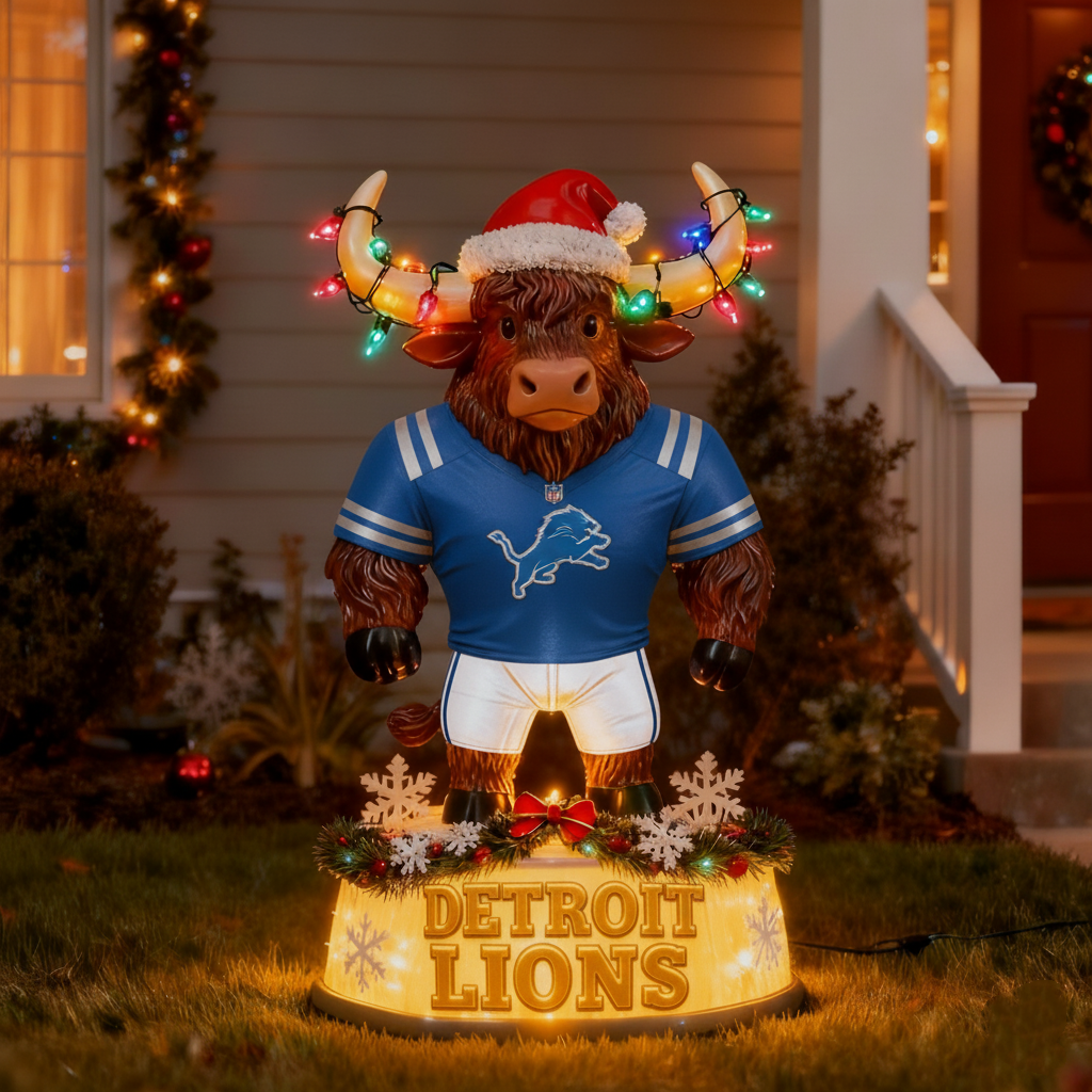 NFL x DET Spirit Yak Christmas LED Statue V1 NAK