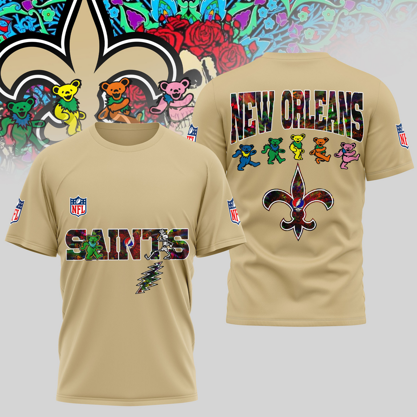 NOS Premium NFL Dancing Bear T-Shirt DDT HLPHUONG