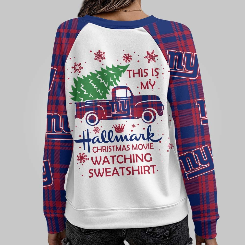 NYG Premium NFL Cozy Round Neck Raglan Sleeve Sweatshirt DDT CTND