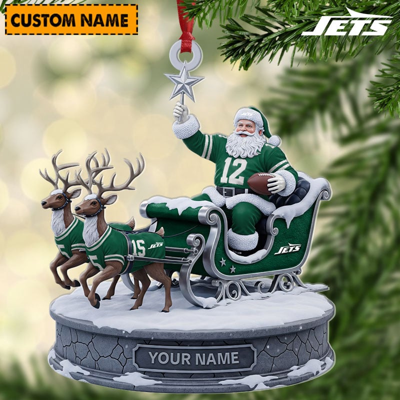 NYJ NFL Personalized Christmas Ornament Gift For Family DDTNTL