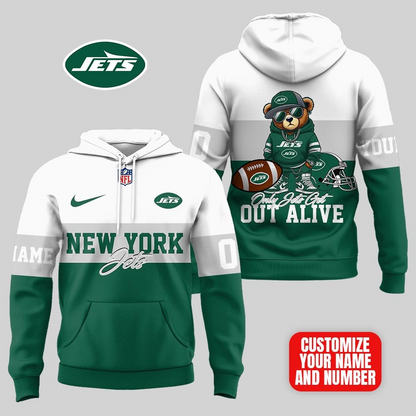 NYJ Premium NFL Customizable Teddy Bear Hoodie DDT HLPHUONG