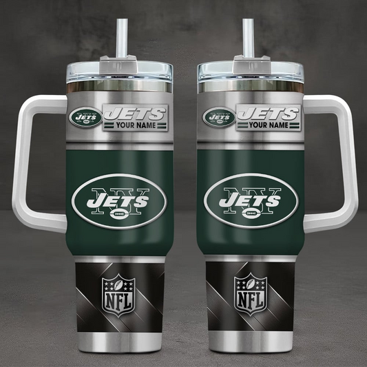 NYJ x NFL Stainless Steel Tumbler With Handle DDT HLPHUONG