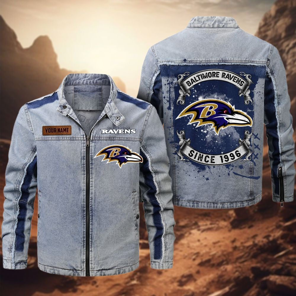 Personalized BR Premium NFL Street Scar Denim Jacket DDT CTND