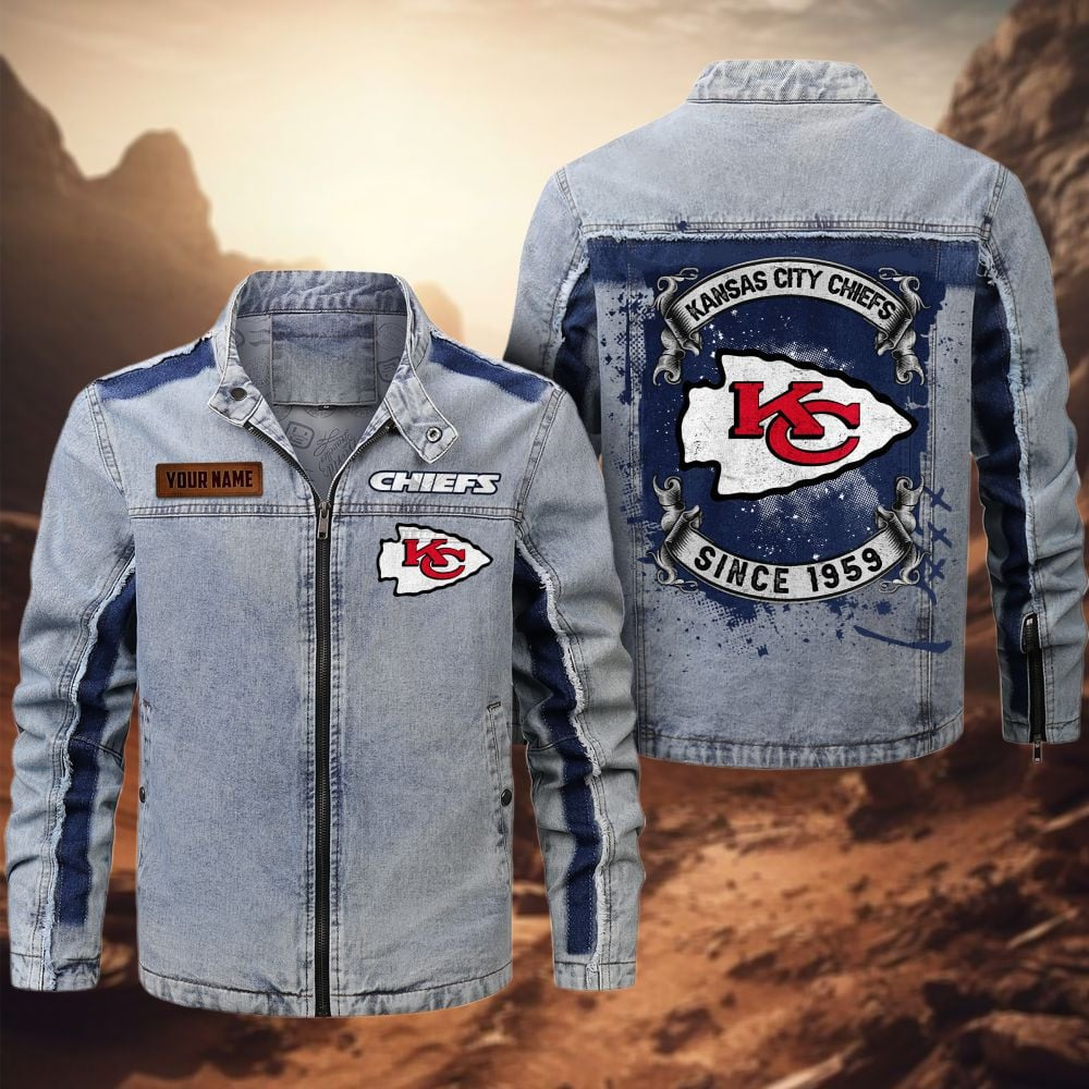 Personalized KCC Premium NFL Street Scar Denim Jacket DDT CTND