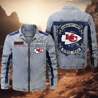 Personalized KCC Premium NFL Street Scar Denim Jacket DDT CTND