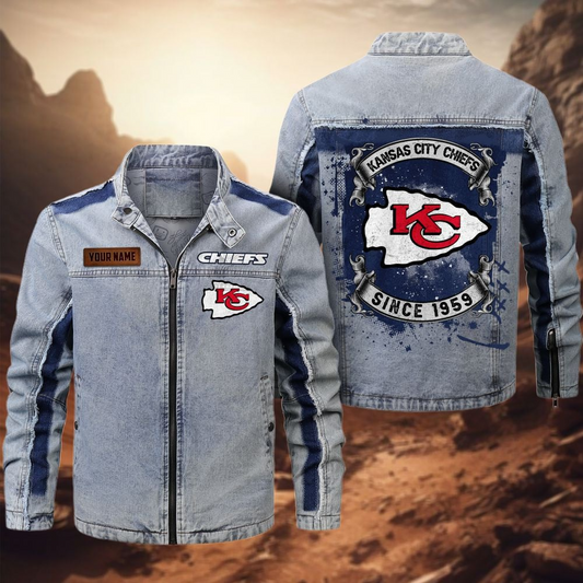 Personalized KCC Premium NFL Street Scar Denim Jacket DDT CTND