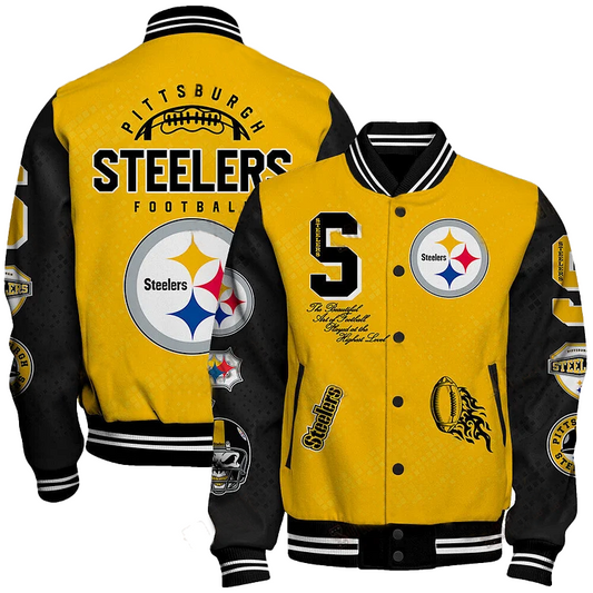 Pittsburgh Steelers National Football League Pattern Varsity Jacket V13 DDT 171025 HLPHUONG