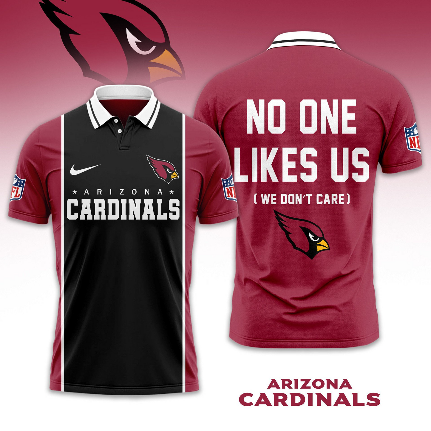 Premium NFL ARI No One Likes Us Polo Shirt V1 NMD TTV